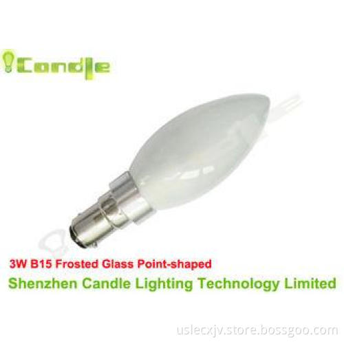 3w Frosted Glass Dimmable Led Candle Bulbs B15 Base Natura